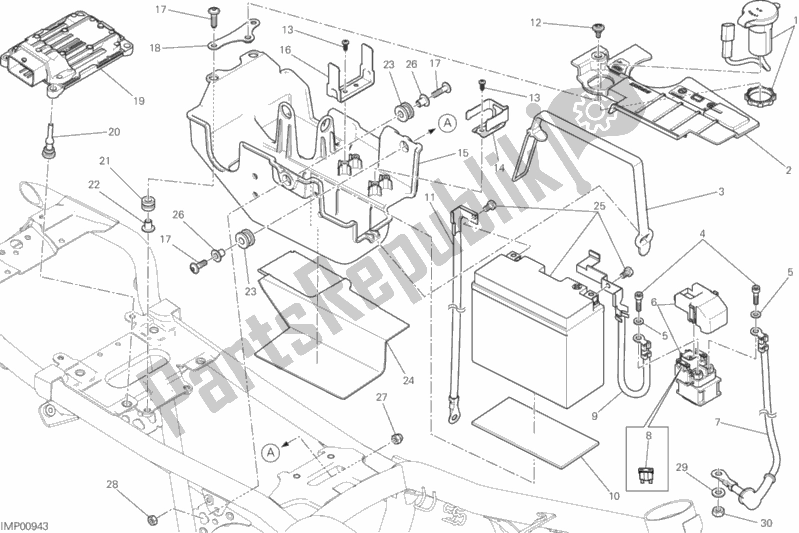 Tutte le parti per il Portabatteria del Ducati Scrambler Icon USA 803 2015
